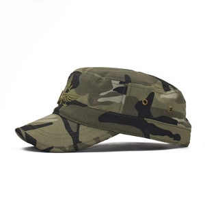Gorra militar clásica de camuflaje para hombre con logotipo de ala bordado para el verano