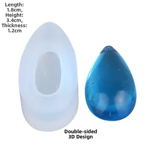 Makro-Detail der Tropfen-Silikonform für Harzschmuck mit den Maßen 1.8x3.4cm für DIY