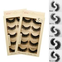 Detail view of five fluffy reusable cruelty-free eyelash styles from Bomb to Raisin