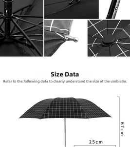 Detailed views of checkered umbrella structure with steel ribs and size data labels