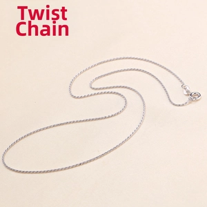 Detail view of a 925 sterling silver rope chain featuring a classic spring clasp