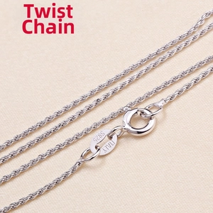 Detail of silver S925 rope chain with Italy engraving on the metal tag and clasp