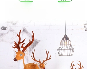 Close-up of artificial Christmas reindeer with realistic light brown fur and white spots