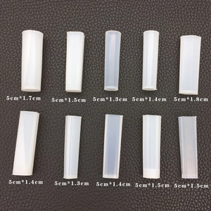 Detailed view of 10-piece silicone resin molds with various diameters for DIY pendants