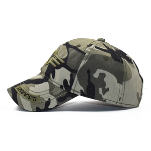U.S. ARMY camouflage baseball cap in cotton twill fabric with 45-degree angle view