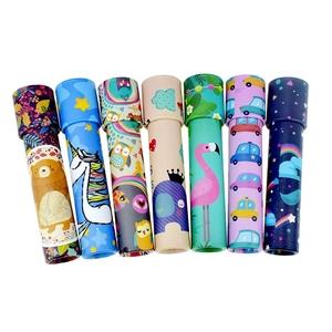 Classic kaleidoscope set with cartoon bears and unicorns for children's puzzle play