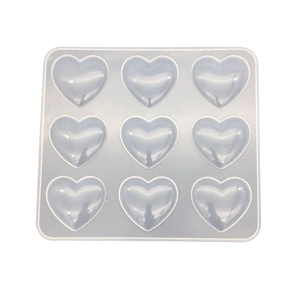 9-cavity heart silicone mold for resin casting and DIY handmade soap or candle making