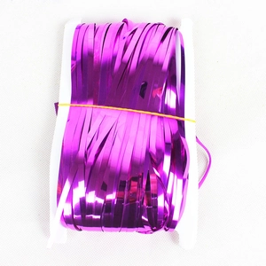Metallic purple tinsel foil fringe curtain on roll for birthday party backdrop decoration