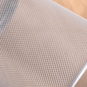 Silver metal mesh waste bin with durable steel wire grid for home and office organization