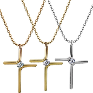 Detailed comparison of minimalist cross necklaces in gold, silver, and rose gold finishes