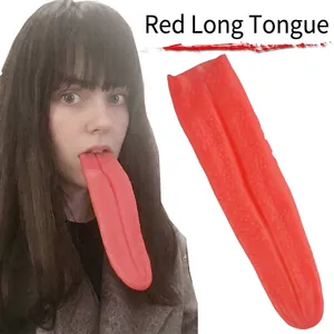 Realistic Simulation Long Tongue Rubber Realistic Horror Scary Prank Toy For Halloween April Fools Day Magic Trick Costume Props
