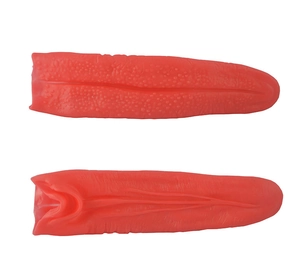 Realistic long red fake tongue made of soft silicone for prank and magic tricks