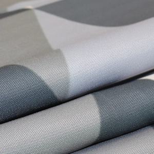 Thick waterproof polyester shower curtain with grey and white geometric patchwork pattern