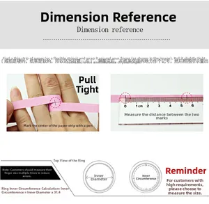Detailed guide for measuring ring size using paper strips and diameter calculations