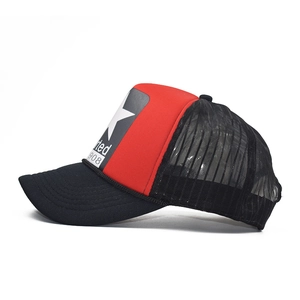 Vintage trucker hat featuring a 3D star print with breathable black mesh back