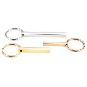Portachiavi a barra in acciaio inossidabile lucido in argento, oro e oro rosa