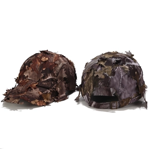 Tactical 3D leaf camouflage baseball cap for outdoor hunting with adjustable metal buckle