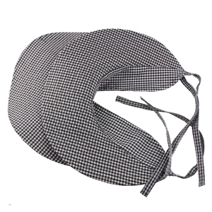 Reversible checkered sun visor with adjustable long strap in minimalist black and white