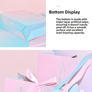 Detail of gradient gift bag featuring a triple-bonded base for enhanced load-bearing