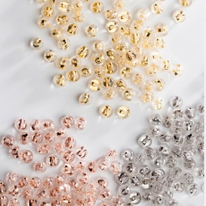 Detail of S925 silver butterfly ear back stoppers in gold silver and rose gold finishes