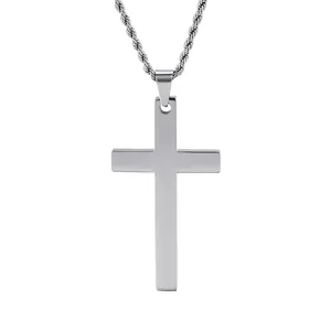 Minimalist Cross Pendant Stainless Steel Religious Polished Charm For Men Women Jewelry Accessory