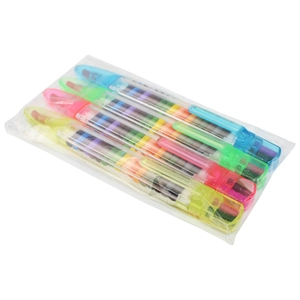 Lot de 4 crayons de couleur empilables pour le dessin créatif et les projets d'art