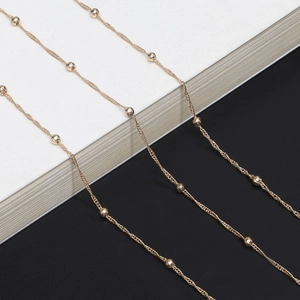 Catena Per Occhiali Dorata Metallo Perline Cordino Per Occhiali Antiscivolo Supporto Accessori Donna
