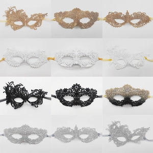 Lace masquerade masks set for women featuring diverse hollow patterns and metallic colors