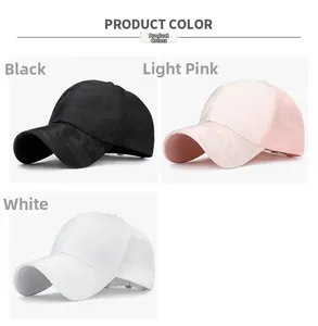 Detailed grid view showing camouflage mesh baseball caps in black, pink and white