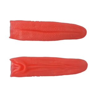 Realistic long red fake tongue prop for Halloween pranks made of soft flexible rubber