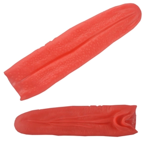 Realistic long red tongue prop for Halloween pranks with detailed silicone texture