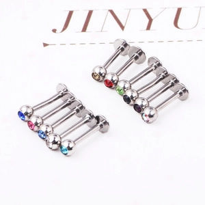 Set of 12 multi-colored crystal stud earrings made of durable 316L stainless steel