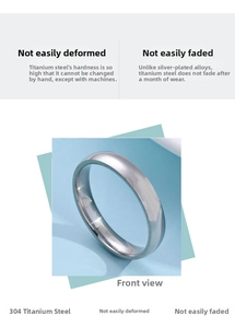 Macro detail of 4mm polished 304 stainless steel ring with durable high-shine finish