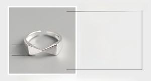 Detailed size parameters of 925 sterling silver bow ring with brushed texture finish