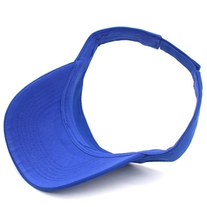 Blue adjustable sun visor hat for summer outdoor sports with reinforced brim stitching