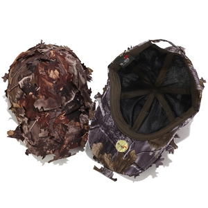3D leafy camouflage hunting baseball cap with realistic woodland bionic leaf design
