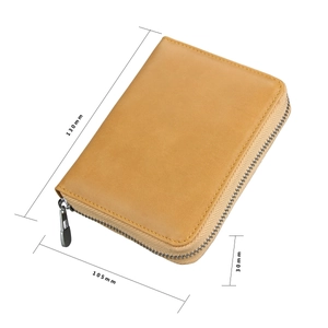 Detailed dimension guide for the leather RFID card holder wallet 130mm x 105mm x 30mm