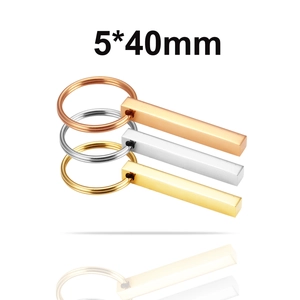 Portachiavi a barra 5*40mm in tre colori: oro rosa, argento e oro in acciaio lucido