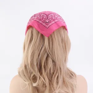 Magenta paisley print cotton headband for women, stylish African boho style yoga headwrap