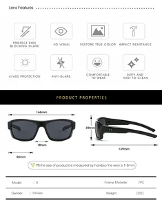 Detailed size chart of Y2K sunglasses showing frame width and lens dimensions for unisex fit