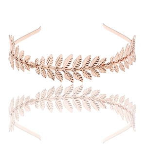 Retro Leaf Headband Metal Laurel Wreath Grecian Goddess Bridal Hair Band Roman Style Crown Wedding Accessory For Women