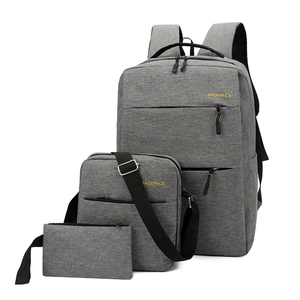 Oxford Waterproof Backpack Shoulder Bag Pouch Set With USB Charging Port Large Capacity Business Travel Men