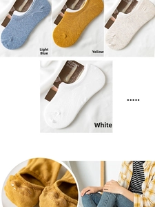 Detail of candy-colored low cut cotton socks with non-slip silicone heel grip for women