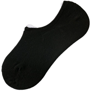 Breathable black low cut invisible liner socks with non-slip silicone and knitted texture