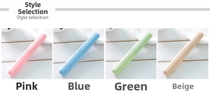 Detail showing portable toothbrush cases in four pastel colors made of wheat straw fiber