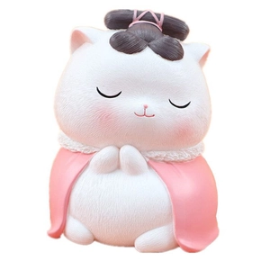 Retro-Hofkatze-Figur mit rosa Umhang für Kuchendekoration und Auto-Innenraumdekor