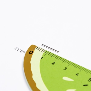 Cute fruit-themed 15cm wooden ruler with kiwi design for student stationery
