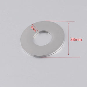 28mm mirror polished stainless steel flat washer pendant with 8mm inner hole diameter