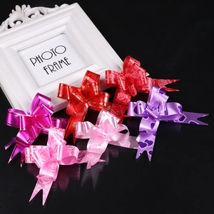 Colorful 18mm gold-edged ribbon pull bows for Christmas gift wrapping and decoration