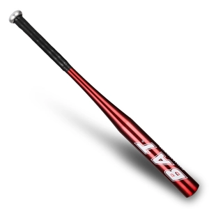 Aluminum alloy red baseball bat with black grip tape for sports training and protection